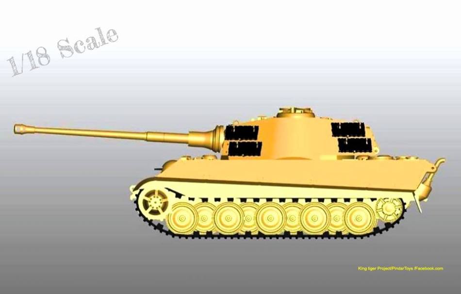Pindar Toys King Tiger Tank - Surveillance Port